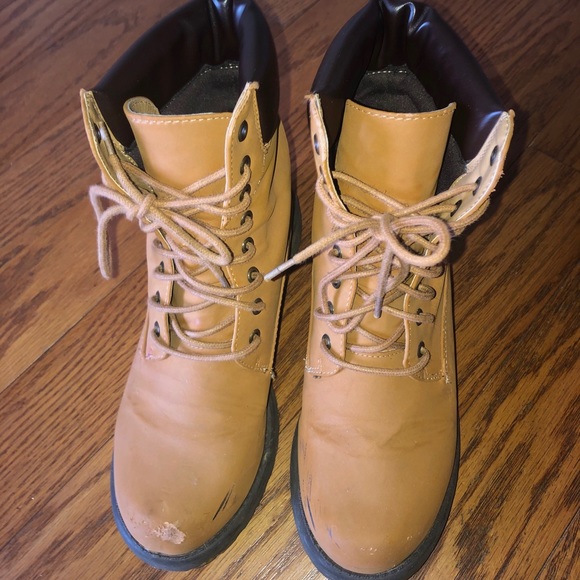 Timberland- Inspired Ankle Boots Combat Booties - Picture 3 of 6